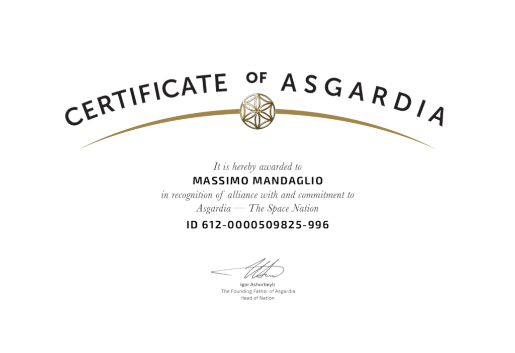 Certificate of Asgardia